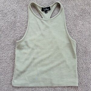 Lulu's Light Sage Ribbed Racerback Tank